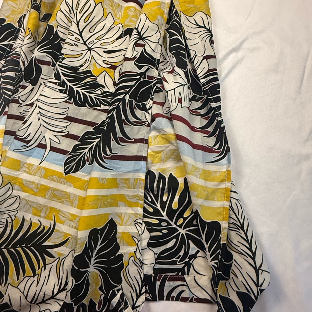 H&M Tropical Leaf Wrap Coverup Dress High Low Resort Beach Size L - Picture 4 of 8
